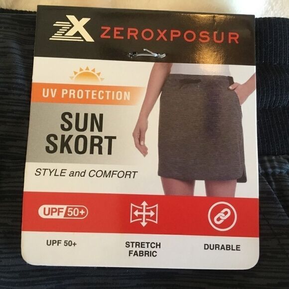NWT Zeroxposur Sun Skort. Black Sz M, S - Picture 4 of 16